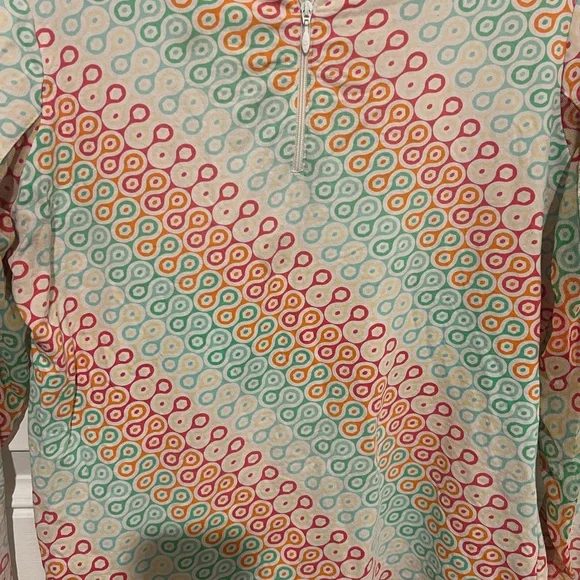 Ibkul Outdoor Long Sleeve Tennis Golf 1/2 Zip Pullover UPF 50 Geometric Medium - Picture 3 of 10
